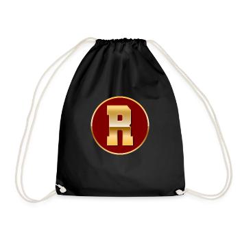 Letter R - Drawstring Bag - black - Front