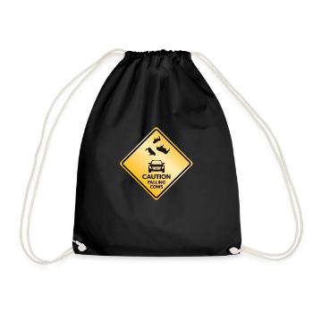 Signe de prudence Vaches qui tombent - Sac de sport léger - noir - Devant