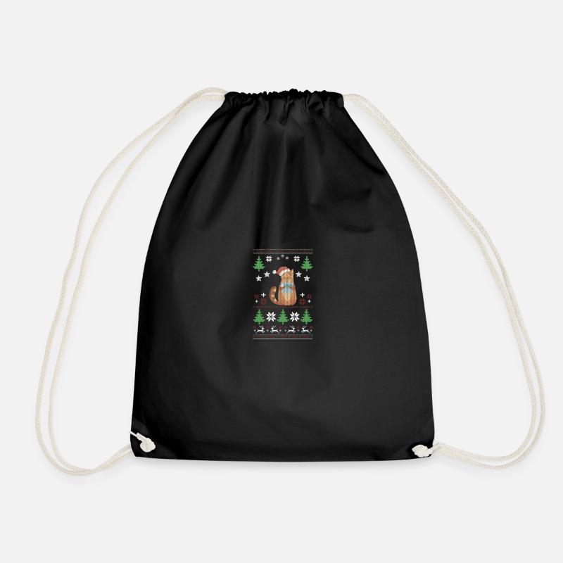 Katzen Ugly Christmas Geschenk - Turnbeutel - Schwarz