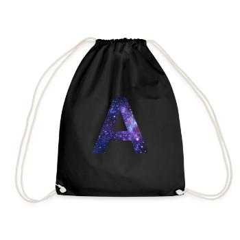 Galaxy A Letter Space Milky Way Gift - Drawstring Bag - black - Front