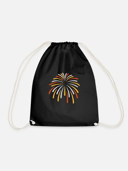 Colorful sky Fireworks New Year's Eve - Drawstring Bag - black