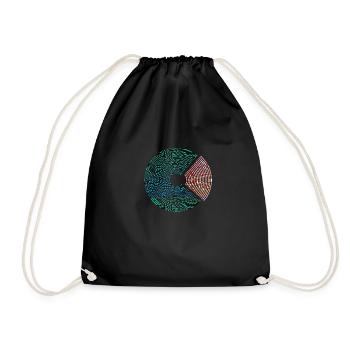 psychedelic circle color - Turnbeutel - Schwarz - Vorne