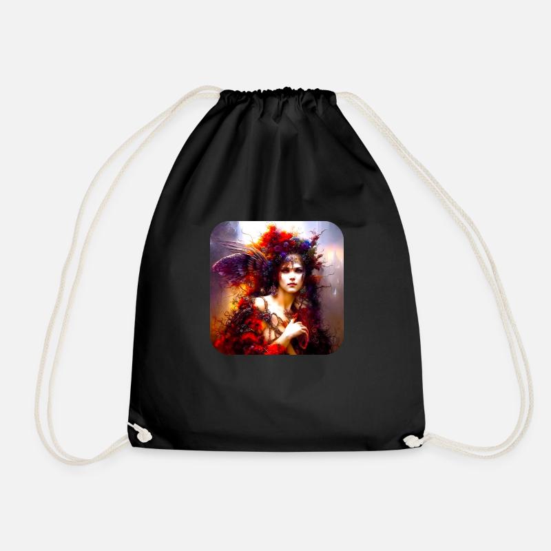 Liked Gothic Angel - Drawstring Bag - black