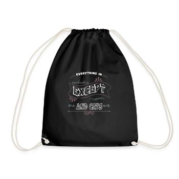 birthday present idea cat butt tshirts cat humor - Drawstring Bag - black - Front