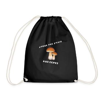 J’peux pas j’vais aux cèpes - Sac de sport léger - noir - Devant
