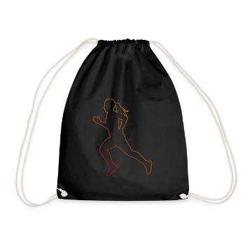 Joggen Running Rennen Fitness Laufen Damen - Turnbeutel - Schwarz - Vorne