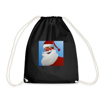 Weihnachtsmann - Turnbeutel - Schwarz - Vorne