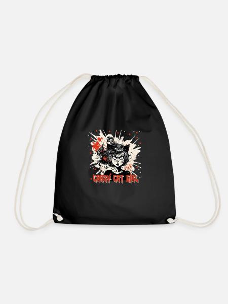 Polkatrash Crasy Cat Fille - Sac de sport léger - noir