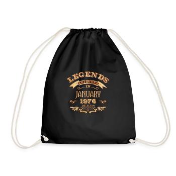 Legends are born in January 1976 - Drawstring Bag - black - Front