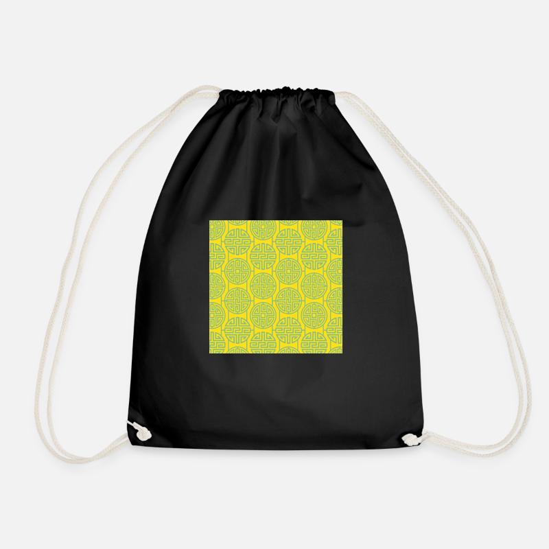 Chinese pattern - Drawstring Bag - black