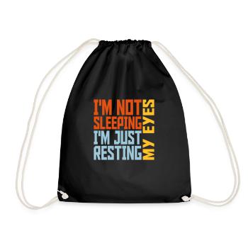 im not sleeping quote - Drawstring Bag - black - Front
