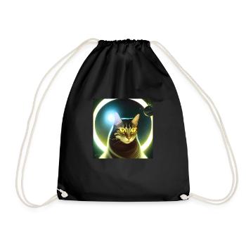 The Universe Cat - Drawstring Bag - black - Front
