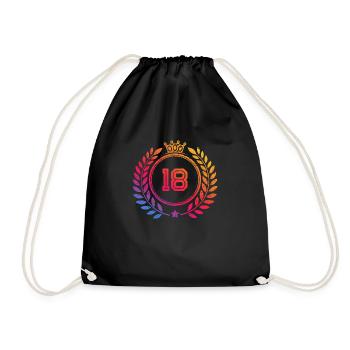 18 Number wreath - Drawstring Bag - black - Front