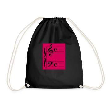 Clefs musicales - Sac de sport léger - noir - Devant