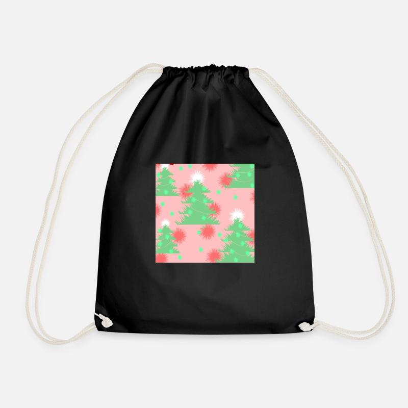 Pastel winter - Drawstring Bag - black
