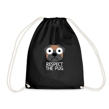 Respektiere den Mops: Mops Hund Zitat - Turnbeutel - Schwarz - Vorne