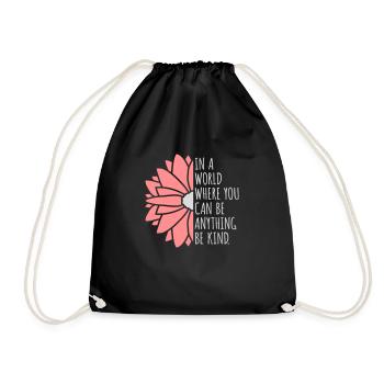 you can be kind - Drawstring Bag - black - Front