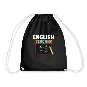 English Teacher Language Grammar - Turnbeutel - Schwarz - Vorne