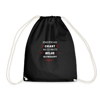 Désolé d'etre Chiant c'est mon côté belge - Sac de sport léger - noir - Devant