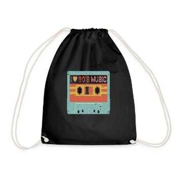 J’aime la musique des années 80 - Sac de sport léger - noir - Devant