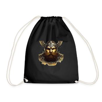 Tête viking - Sac de sport léger - noir - Devant