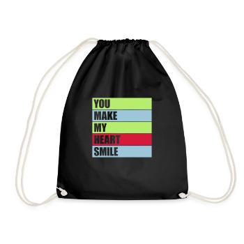 make my heart smile - Turnbeutel - Schwarz - Vorne