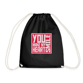 make my heart smile - Turnbeutel - Schwarz - Vorne