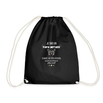 papa motard cool - Sac de sport léger - noir - Devant