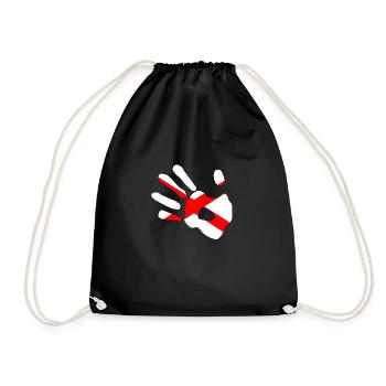 St Patricks Flag Hand Print Silhouette - Drawstring Bag - black - Front