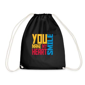 make my heart smile - Turnbeutel - Schwarz - Vorne