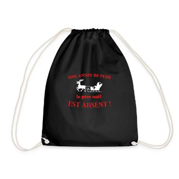 Père Noel 2023,Bonne année - Sac de sport léger - noir - Devant