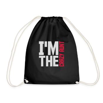 at The Crazy Aunt - Drawstring Bag - black - Front