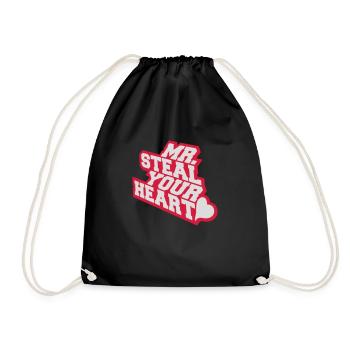 mr steal your heart - Drawstring Bag - black - Front