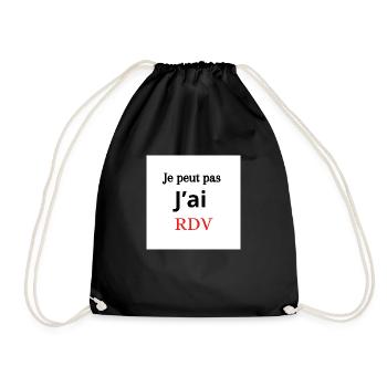 Je peut pas j’ai Rendez-vous ! - Sac de sport léger - noir - Devant