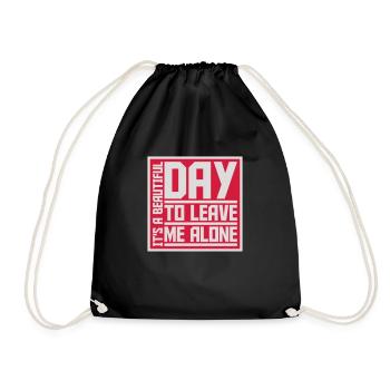 leave me alone day - Drawstring Bag - black - Front