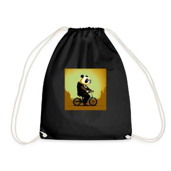Élégant panda sur un vélo 5 - Sac de sport léger - noir - Devant
