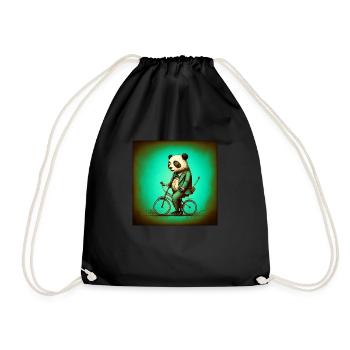 Panda élégant sur un vélo 1 - Sac de sport léger - noir - Devant