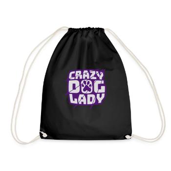 crazy dog lady Zitat - Turnbeutel - Schwarz - Vorne
