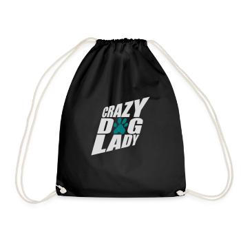 crazy dog lady Zitat - Turnbeutel - Schwarz - Vorne