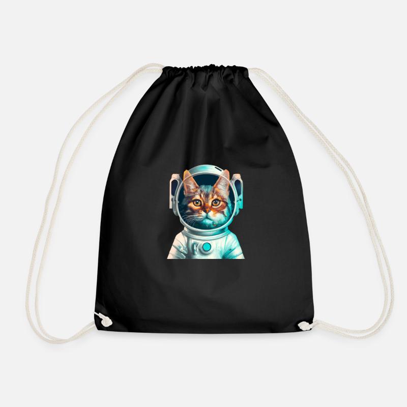 space cat - Turnbeutel - Schwarz