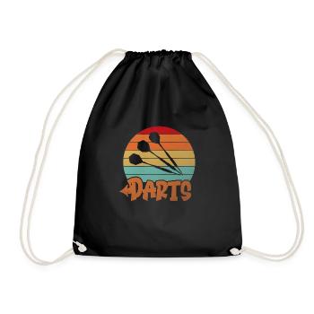 Dart Vintage Retro Darts Shirt Rainbow - Drawstring Bag - black - Front