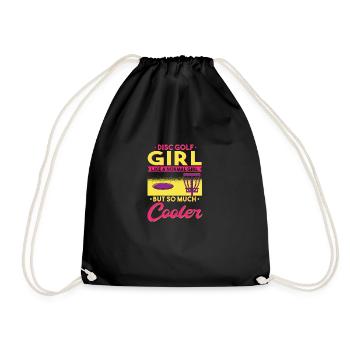 Disc Golf Girl Spruch - Turnbeutel - Schwarz - Vorne