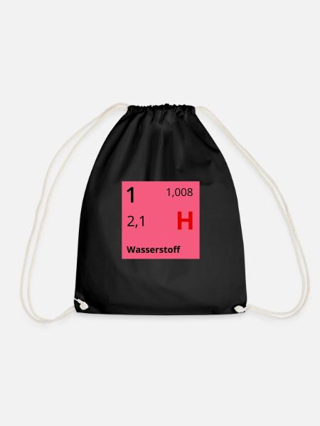 Wasserstoff - Turnbeutel - Schwarz