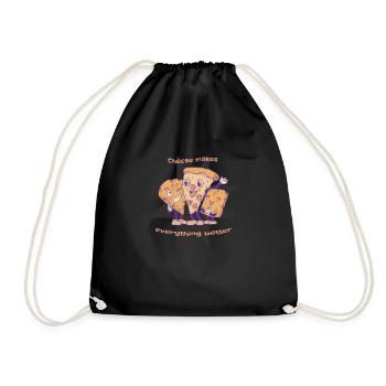 Cheese Makes Everything Better Cheese Pizza Lover - Drawstring Bag - black - Front