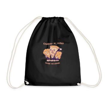Cheese Is Milks Leap Of Faith Retro Cheese Lover - Drawstring Bag - black - Front