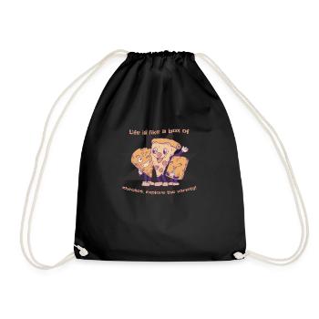 Life Is Like A Box Of Cheeses Explore The Variety - Drawstring Bag - black - Front