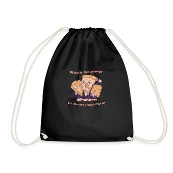 Pizza Is The Answer To Every Question Cheese Lover - Drawstring Bag - black - Front