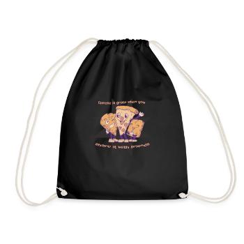 Cheese Is GRATE When You Share It Cheese Pizza - Drawstring Bag - black - Front