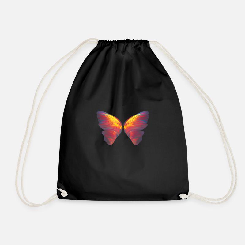 Schmetterling Flügel bunt - Turnbeutel - Schwarz