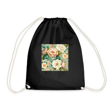 Floral Design 21 - Turnbeutel - Schwarz - Vorne